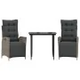 Set comedor de jardín 3 piezas con cojines ratán sintético gris de , Conjuntos de jardín - Ref: Foro24-3213420, Precio: 404,3...
