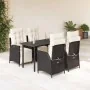 Set de muebles jardín 5 pzas con cojines ratán sintético negro by , Garden sets - Ref: Foro24-3213387, Price: 658,01 €, Disco...