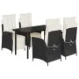 Set de muebles jardín 5 pzas con cojines ratán sintético negro by , Garden sets - Ref: Foro24-3213387, Price: 658,01 €, Disco...