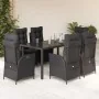 Set de comedor de jardín 7 pzas y cojines ratán sintético negro by , Garden sets - Ref: Foro24-3213324, Price: 1,00 €, Discou...