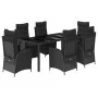 Set de comedor de jardín 7 pzas y cojines ratán sintético negro by , Garden sets - Ref: Foro24-3213324, Price: 1,00 €, Discou...