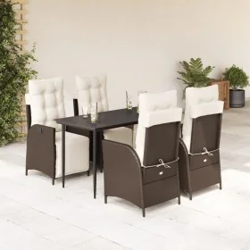 Set comedor de jardín 5 piezas y cojines ratán sintético marrón by , Garden sets - Ref: Foro24-3213408, Price: 658,31 €, Disc...