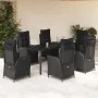 Set de comedor de jardín 7 pzas y cojines ratán sintético negro de , Conjuntos de jardín - Ref: Foro24-3213403, Precio: 998,1...