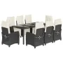 Set de comedor de jardín 9 pzas y cojines ratán sintético negro de , Conjuntos de jardín - Ref: Foro24-3212887, Precio: 1,00 ...