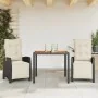 Set comedor de jardín 3 pzas con cojines ratán sintético negro de , Conjuntos de jardín - Ref: Foro24-3212900, Precio: 382,67...