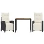 Set comedor de jardín 3 pzas con cojines ratán sintético negro de , Conjuntos de jardín - Ref: Foro24-3212900, Precio: 382,67...