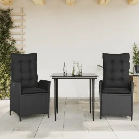 Set comedor de jardín 3 pzas con cojines ratán sintético negro von , Gartensets - Ref: Foro24-3213184, Preis: 321,51 €, Rabat...