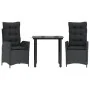 Set comedor de jardín 3 pzas con cojines ratán sintético negro von , Gartensets - Ref: Foro24-3213184, Preis: 321,52 €, Rabat...