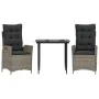 Set comedor de jardín 3 piezas con cojines ratán sintético gris von , Gartensets - Ref: Foro24-3213214, Preis: 388,52 €, Raba...