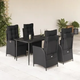 Set de muebles jardín 5 pzas con cojines ratán sintético negro by , Garden sets - Ref: Foro24-3213178, Price: 610,93 €, Disco...