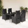 Set de muebles jardín 5 pzas con cojines ratán sintético negro by , Garden sets - Ref: Foro24-3213178, Price: 623,20 €, Disco...