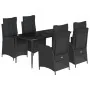 Set de muebles jardín 5 pzas con cojines ratán sintético negro by , Garden sets - Ref: Foro24-3213178, Price: 623,20 €, Disco...