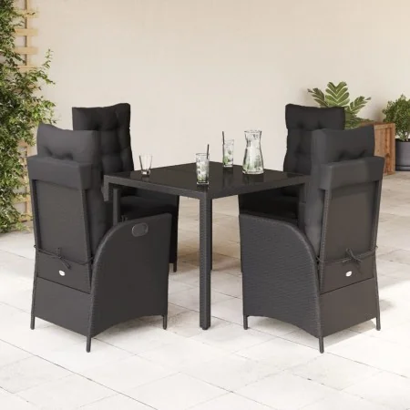 Set de muebles jardín 5 pzas con cojines ratán sintético negro de , Conjuntos de jardín - Ref: Foro24-3213069, Precio: 626,73...