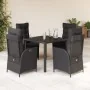 Set de muebles jardín 5 pzas con cojines ratán sintético negro de , Conjuntos de jardín - Ref: Foro24-3213069, Precio: 626,73...