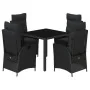Set de muebles jardín 5 pzas con cojines ratán sintético negro de , Conjuntos de jardín - Ref: Foro24-3213069, Precio: 626,73...