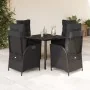 Set de muebles jardín 5 pzas con cojines ratán sintético negro de , Conjuntos de jardín - Ref: Foro24-3213186, Precio: 596,55...