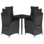 Set de muebles jardín 5 pzas con cojines ratán sintético negro de , Conjuntos de jardín - Ref: Foro24-3213186, Precio: 596,55...