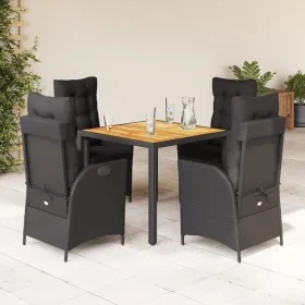 Set de muebles jardín 5 pzas con cojines ratán sintético negro von , Gartensets - Ref: Foro24-3213095, Preis: 654,65 €, Rabat...