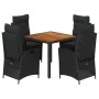 Set de muebles jardín 5 pzas con cojines ratán sintético negro de , Conjuntos de jardín - Ref: Foro24-3213095, Precio: 629,48...