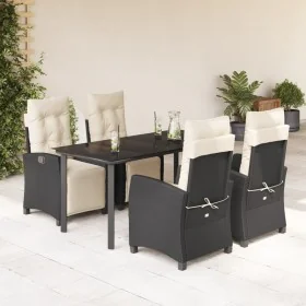 Set de muebles jardín 5 pzas con cojines ratán sintético negro by , Garden sets - Ref: Foro24-3212956, Price: 600,84 €, Disco...