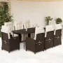 Set comedor para jardín 9 pzas y cojines ratán sintético marrón von , Gartensets - Ref: Foro24-3212980, Preis: 1,00 €, Rabatt: %
