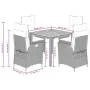 Set comedor de jardín 5 piezas con cojines ratán sintético gris de , Conjuntos de jardín - Ref: Foro24-3213345, Precio: 671,3...