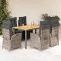 Set comedor jardín 7 pzas y cojines ratán sintético gris by , Garden sets - Ref: Foro24-3213347, Price: 1,00 €, Discount: %