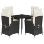 Set de muebles jardín 5 pzas con cojines ratán sintético negro by , Garden sets - Ref: Foro24-3213379, Price: 635,15 €, Disco...