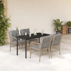 Set comedor de jardín 5 pzas con cojines ratán sintético beige von , Gartensets - Ref: Foro24-3212161, Preis: 515,87 €, Rabat...