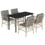 Set comedor de jardín 5 pzas con cojines ratán sintético beige von , Gartensets - Ref: Foro24-3212161, Preis: 516,23 €, Rabat...