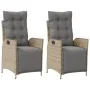 Sillón reclinable jardín reposapiés 2 uds ratán PE beige mezcla von , Gartenstühle - Ref: Foro24-365293, Preis: 280,47 €, Rab...