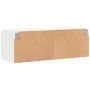 Mueble de pared con puertas de vidrio blanco 102x37x35 cm by , Lockers and storage cabinets - Ref: Foro24-836511, Price: 87,2...