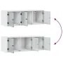 Mueble de pared con puertas de vidrio blanco 102x37x35 cm by , Lockers and storage cabinets - Ref: Foro24-836511, Price: 87,2...