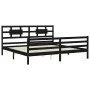 Bettgestell mit schwarzem Massivholzkopfteil 200x200 cm von vidaXL, Betten und Lattenroste - Ref: Foro24-3194465, Preis: 176,...