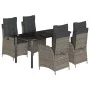 Set comedor de jardín 5 piezas con cojines ratán sintético gris by , Garden sets - Ref: Foro24-3213228, Price: 682,22 €, Disc...