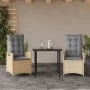 Set comedor de jardín 3 pzas con cojines ratán sintético beige by , Garden sets - Ref: Foro24-3213254, Price: 343,71 €, Disco...