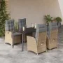 Set comedor de jardín 5 pzas con cojines ratán sintético beige by , Garden sets - Ref: Foro24-3213268, Price: 643,67 €, Disco...
