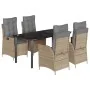 Set comedor de jardín 5 pzas con cojines ratán sintético beige by , Garden sets - Ref: Foro24-3213268, Price: 643,67 €, Disco...