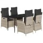 Set comedor de jardín 5 pzas cojines ratán sintético gris claro by , Garden sets - Ref: Foro24-3213277, Price: 639,05 €, Disc...