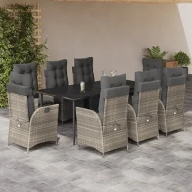 Set comedor de jardín 9 pzas cojines ratán sintético gris claro von , Gartensets - Ref: Foro24-3213282, Preis: 1,00 €, Rabatt: %