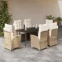 Set comedor de jardín 7 pzas con cojines ratán sintético beige von , Gartensets - Ref: Foro24-3213240, Preis: 983,28 €, Rabat...