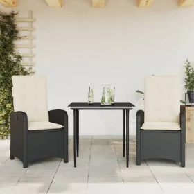 Set comedor de jardín 3 pzas con cojines ratán sintético negro von , Gartensets - Ref: Foro24-3212290, Preis: 335,00 €, Rabat...