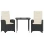 Set comedor de jardín 3 pzas con cojines ratán sintético negro by , Garden sets - Ref: Foro24-3212290, Price: 335,00 €, Disco...