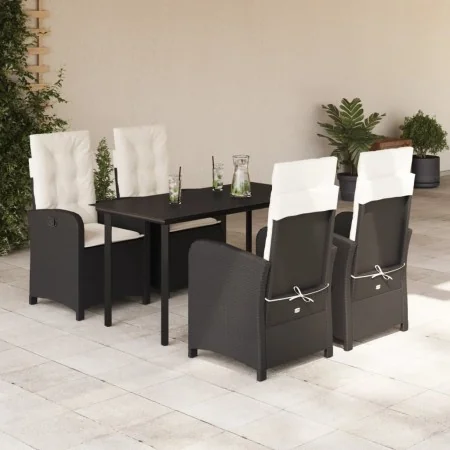 Set de muebles jardín 5 pzas con cojines ratán sintético negro by , Garden sets - Ref: Foro24-3212303, Price: 574,65 €, Disco...