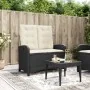 Sillón reclinable de jardín con cojines ratán sintético negro by , garden benches - Ref: Foro24-368215, Price: 173,01 €, Disc...