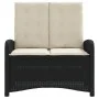 Sillón reclinable de jardín con cojines ratán sintético negro by , garden benches - Ref: Foro24-368215, Price: 173,01 €, Disc...