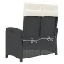 Sillón reclinable de jardín con cojines ratán sintético negro by , garden benches - Ref: Foro24-368215, Price: 173,01 €, Disc...