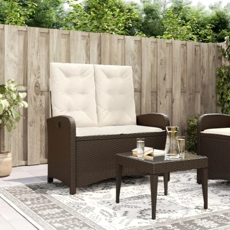 Sillón reclinable de jardín con cojines ratán sintético marrón by , garden benches - Ref: Foro24-368217, Price: 177,41 €, Dis...