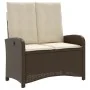 Sillón reclinable de jardín con cojines ratán sintético marrón by , garden benches - Ref: Foro24-368217, Price: 177,41 €, Dis...