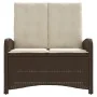 Sillón reclinable de jardín con cojines ratán sintético marrón by , garden benches - Ref: Foro24-368217, Price: 177,41 €, Dis...